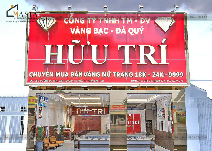 Thiết kế Tiệm Vàng Hữu trí - Bình Dương chi nhánh 2